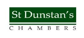 Why AAI 2 St Dunstan’s Chambers logo, dark green background with white text reading 'St Dunstan’s' above 'CHAMBERS,' formal design representing professional legal office identity.